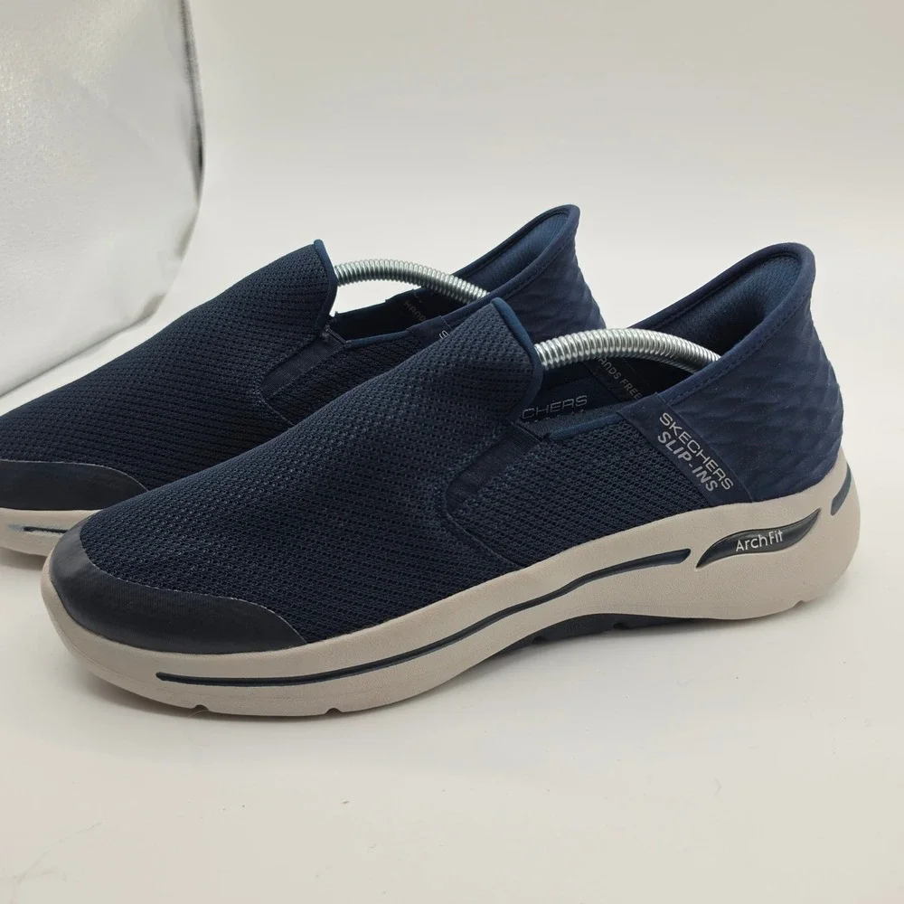 Skechers Shoes Mens 10 GoWalk Arch Fit Slip-Ins Navy Walk Hands-Free 216259